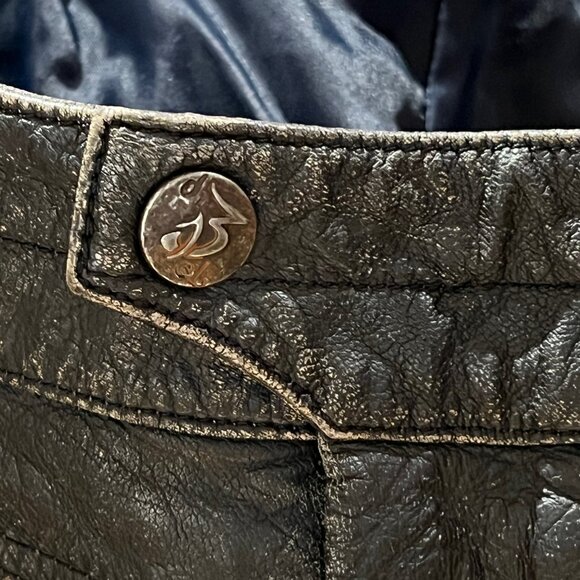 Diesel “Industry Division” Black Washed Leather Pants - Picture 8 of 12